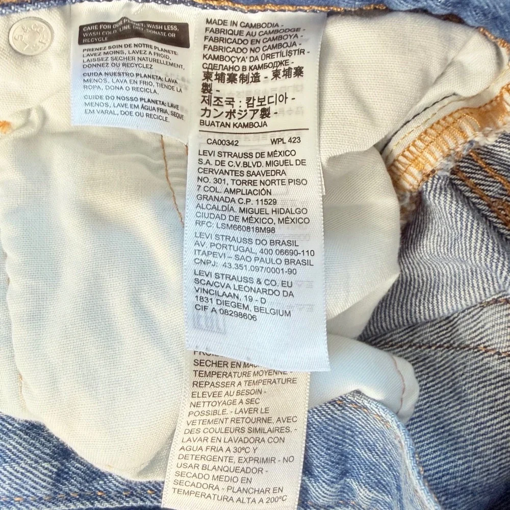 Levis 501 Original Cutoff Denim Shorts Medium Wash‎ Distressed Blue  30